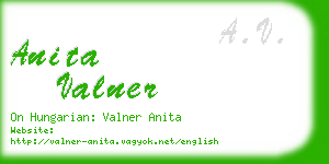 anita valner business card